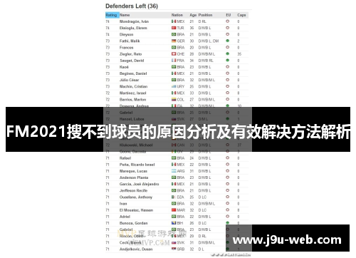 FM2021搜不到球员的原因分析及有效解决方法解析
